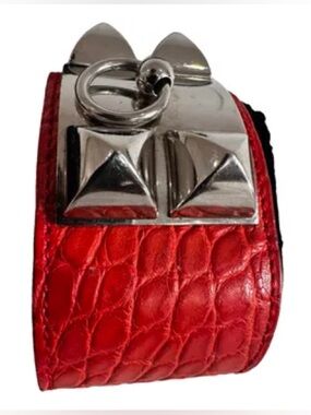 Hermès CDC Bracelet Matte Alligator Geranium Red Size S Palladium Hardware